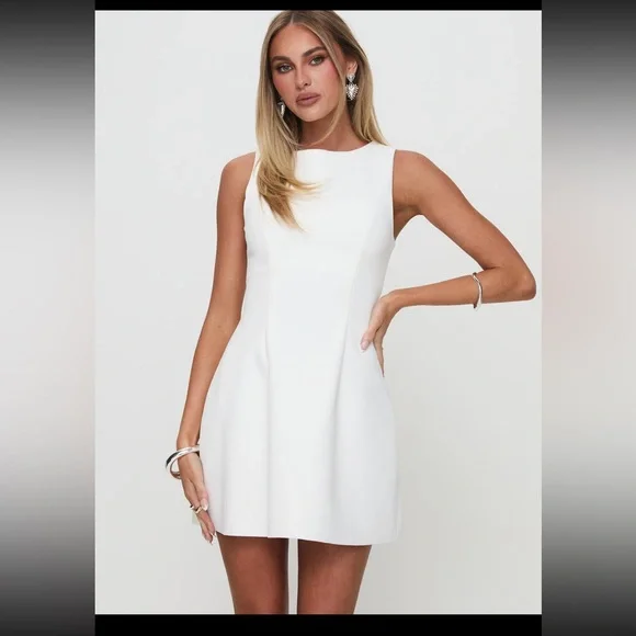 Princess Polly Anse Mini Dress White Size 4 Worn Once - Picture 2 of 11